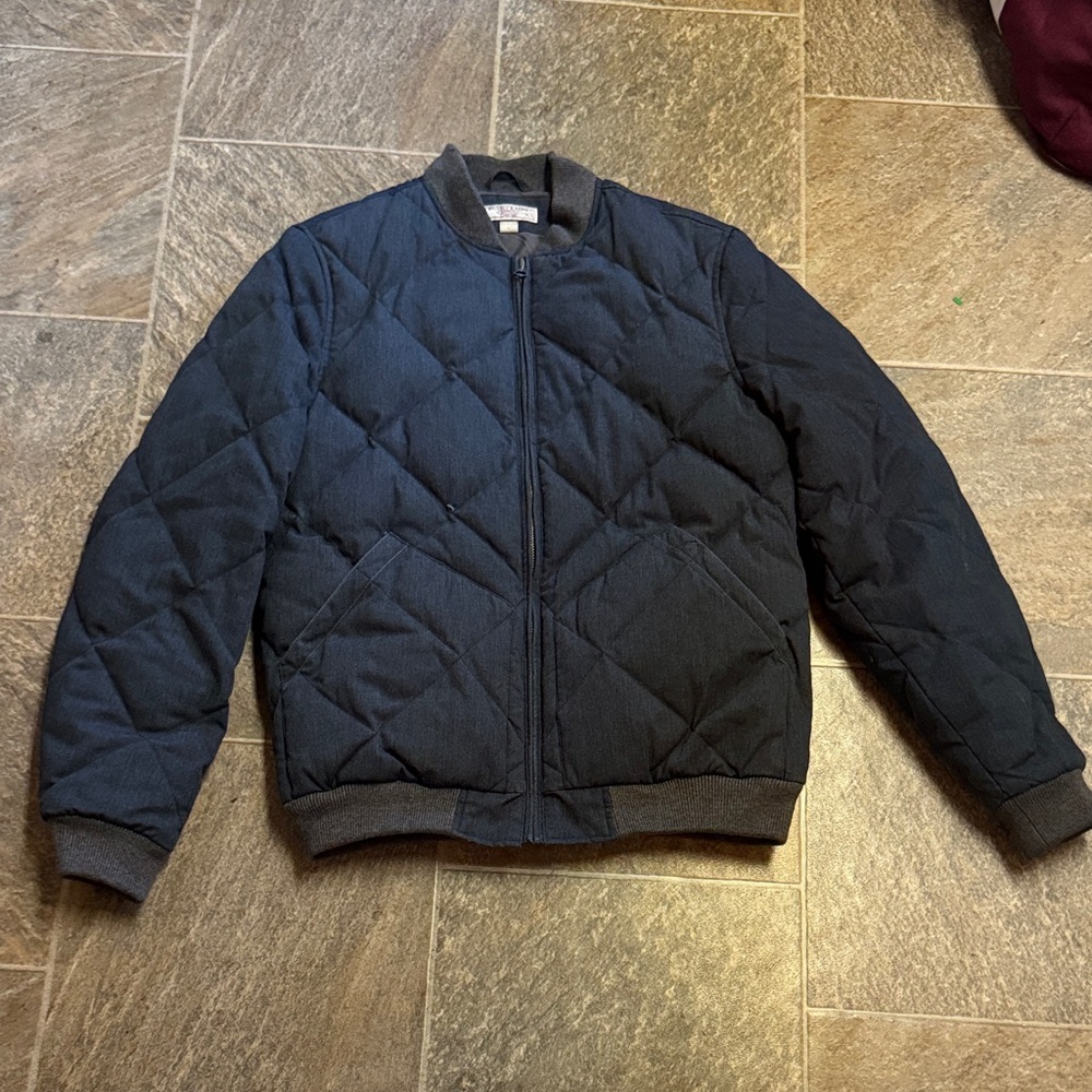 Men's Navy Quilted Puffer Jacket
